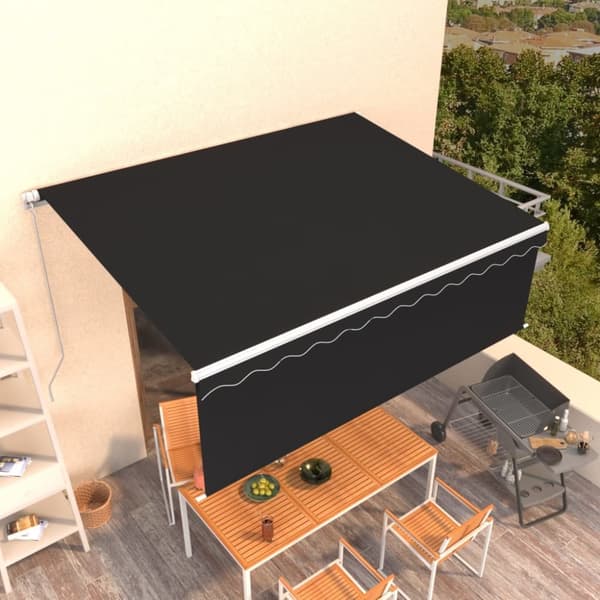 Manuell markis med rullgardin 4,5x3m antracit