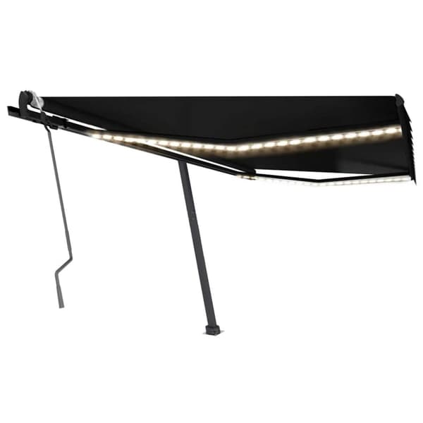 Markis manuellt infällbar med LED 450x300 cm antracit