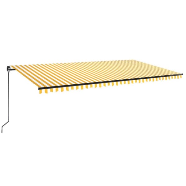 Markis manuellt infällbar 600x350 cm gul och vit