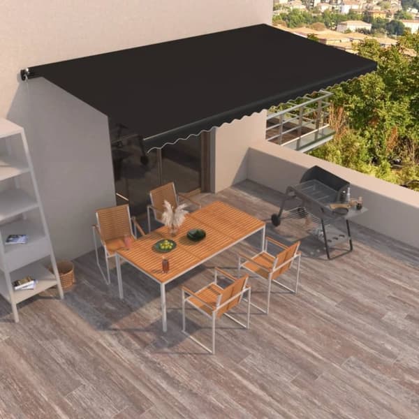 Markis manuellt infällbar 600x350 cm antracit