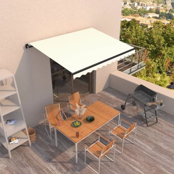 Markis manuellt infällbar 350x250 cm gräddvit