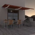 Miniatyrbild 1 av 2: Automatisk markis med vindsensor & LED 600x300 cm orange/brun