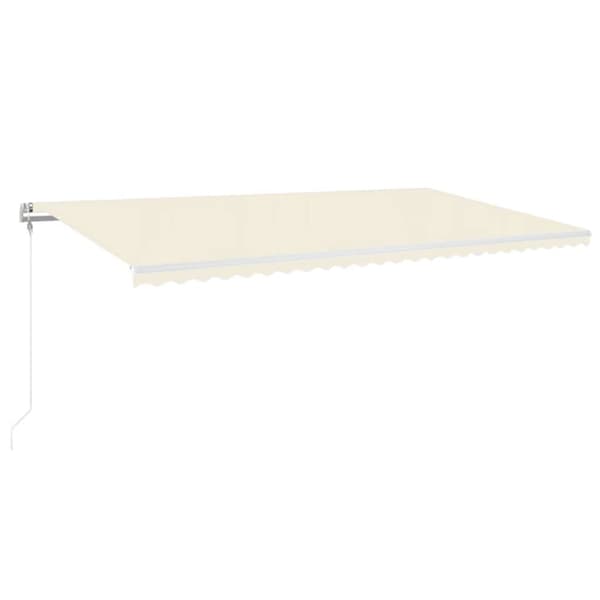 Automatisk markis med vindsensor & LED 600x300 cm gräddvit