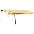 Miniatyrbild 2 av 2: Automatisk markis med vindsensor & LED 450x350 cm gul/vit