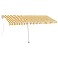 Miniatyrbild 2 av 2: Automatisk markis med vindsensor & LED 500x300 cm gul/vit