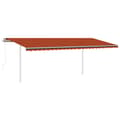 Miniatyrbild 2 av 2: Automatisk markis med vindsensor & LED 6x3 m orange/brun