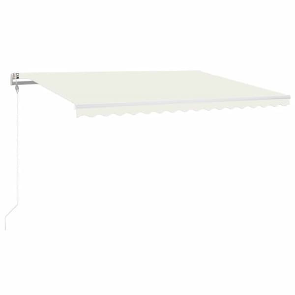 Automatisk markis med vindsensor & LED 400x300 cm gräddvit