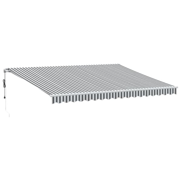 Markis automatiskt infällbar med LEDs antracit&vit 450x300 cm