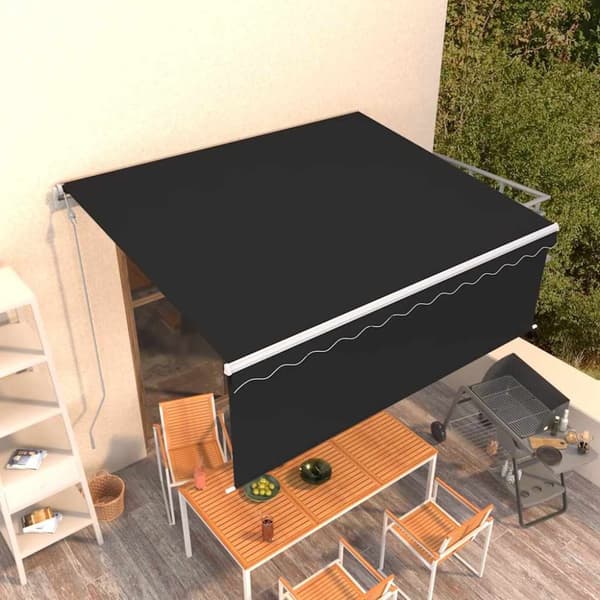 Automatisk markis med rullgardin 4x3m antracit