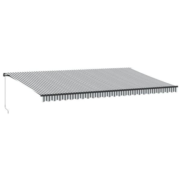 Markis manuellt infällbar med LEDs antracit och vit 600x350 cm