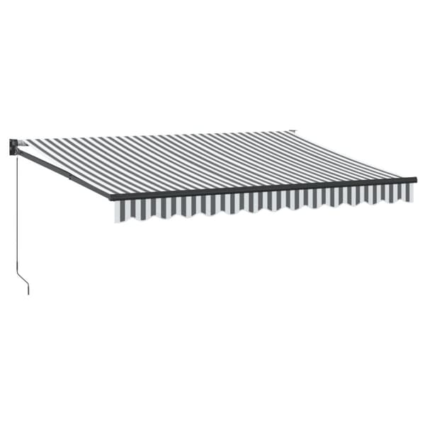 Markis infällbar antracit och vit 3,5x2,5 m tyg&aluminium