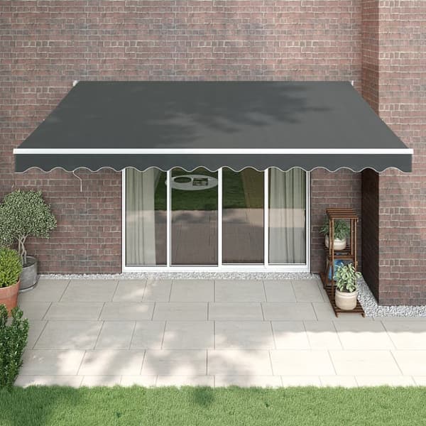 Markis infällbar antracit 4x3 m tyg&aluminium