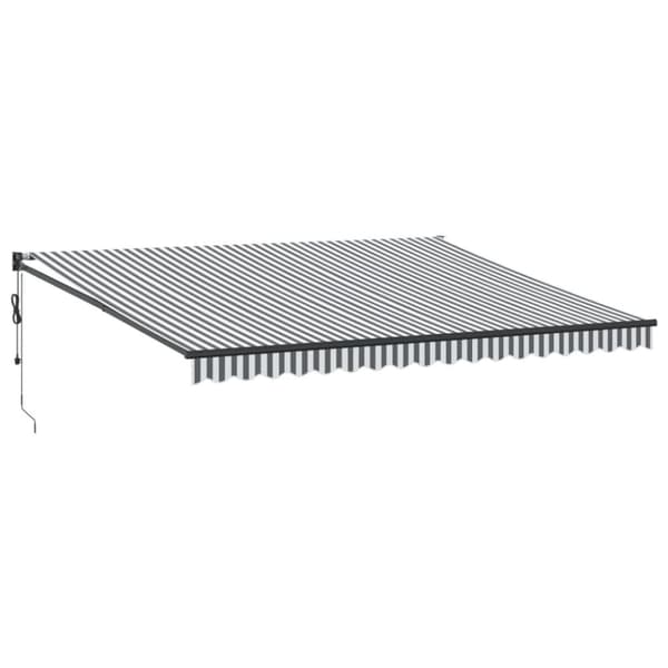 Markis infällbar antracit och vit 4,5x3 m tyg&aluminium
