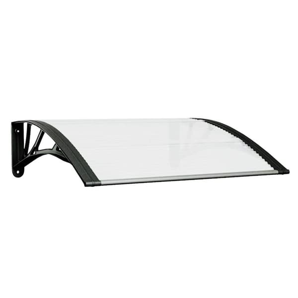 Entrétak svart och transparent 80x75 cm polykarbonat