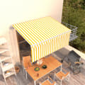 Miniatyrbild 1 av 2: Automatisk markis med rullgardin 3,5x2,5 m gul/vit