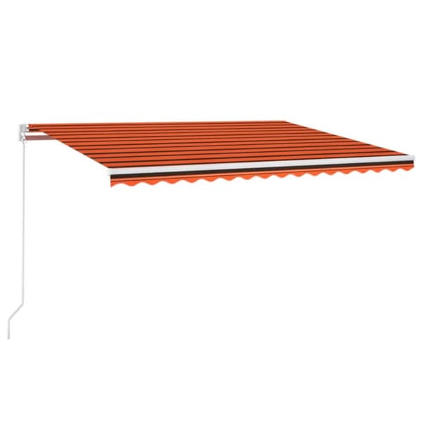 Markis manuellt infällbar 450x350 cm orange och brun