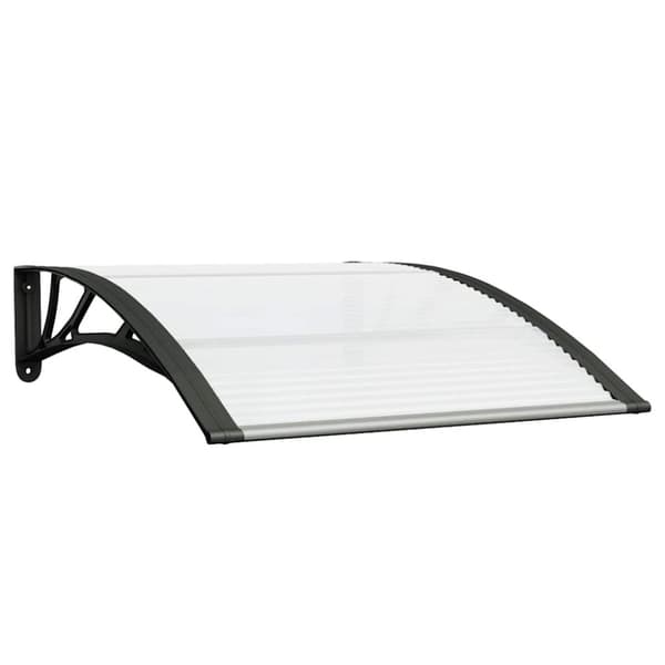 Entrétak svart och transparent 100x75 cm polykarbonat
