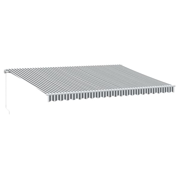 Markis manuellt infällbar antracit&vit 500x350 cm