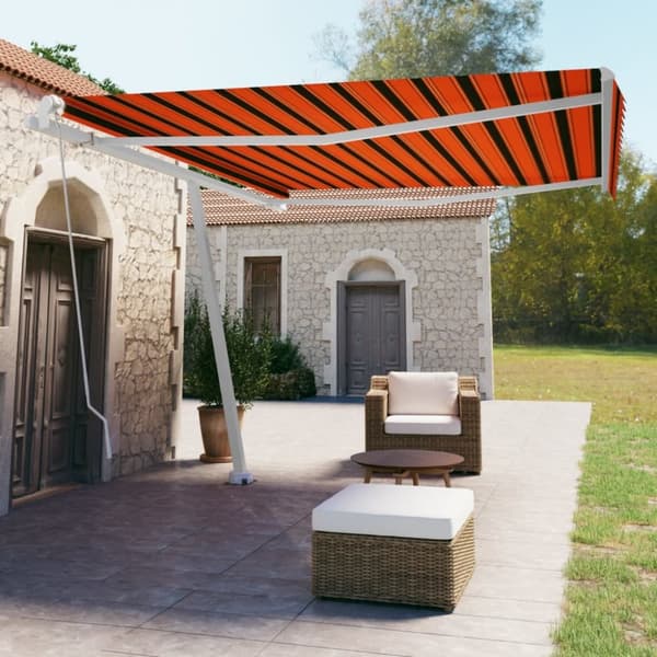 Fristående markis manuellt infällbar 450x350 cm orange/brun