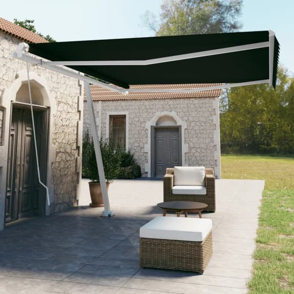 Fristående markis manuellt infällbar 450x350 cm antracit