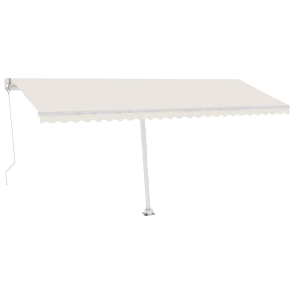 Fristående markis manuellt infällbar 500x350 cm gräddvit