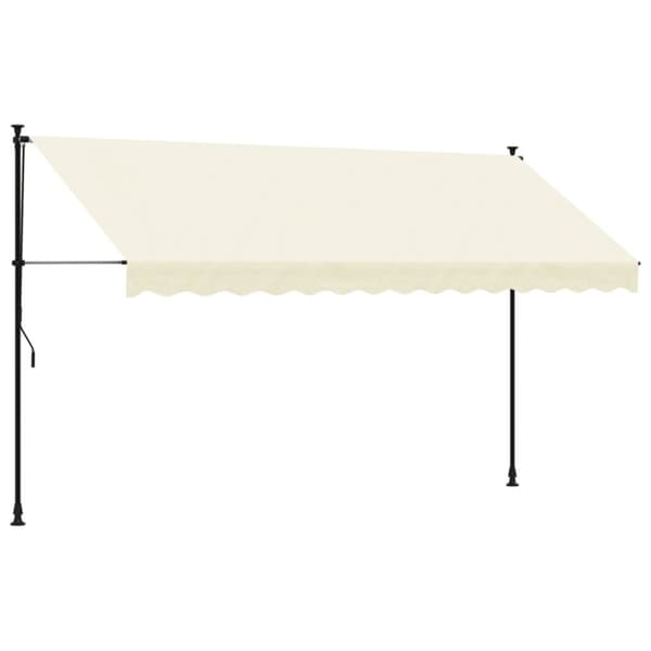 Markis infällbar gräddvit 350x150 cm tyg och stål