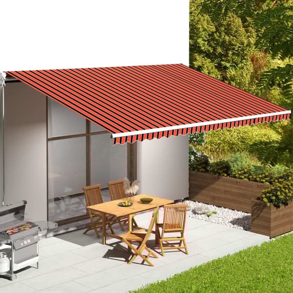 Markisväv orange och brun 6x3,5 m