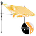 Miniatyrbild 1 av 2: Markis manuellt infällbar med LED 250 cm vit och orange