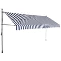 Miniatyrbild 2 av 2: Markis manuellt infällbar med LED 400 cm blå och vit