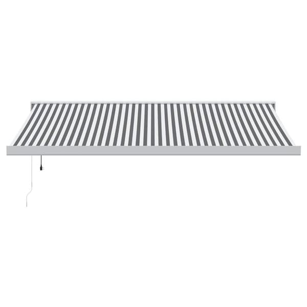 Markis infällbar antracit och vit 4,5x3 m tyg&aluminium