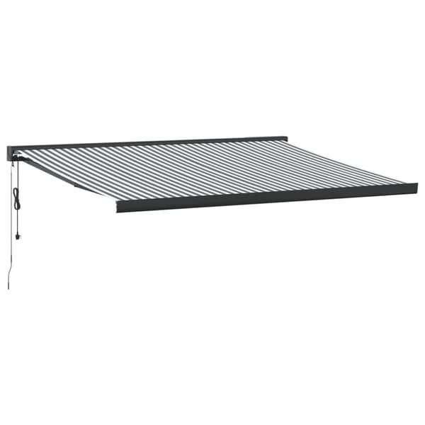 Markis infällbar antracit och vit 4,5x3 m tyg&aluminium