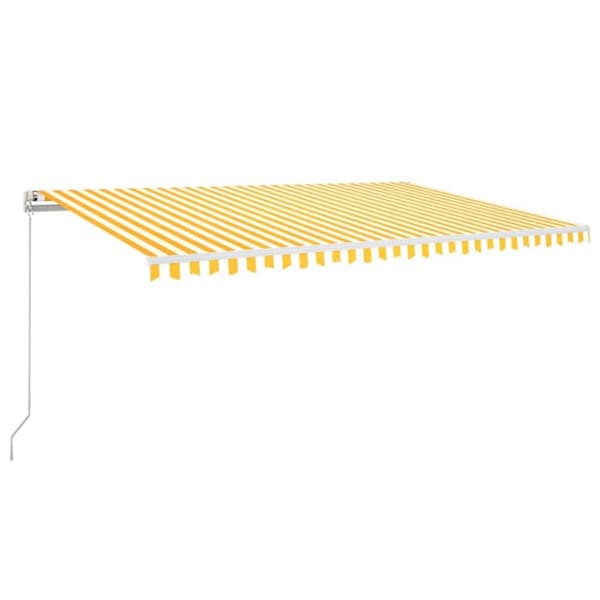 Markis automatiskt infällbar 500x300 cm gul och vit