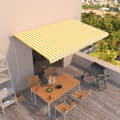 Miniatyrbild 1 av 2: Markis automatiskt infällbar 500x300 cm gul och vit
