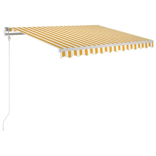 Markis automatiskt infällbar 300x250 cm gul och vit