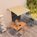 Miniatyrbild 1 av 2: Markis automatiskt infällbar 300x250 cm gul och vit
