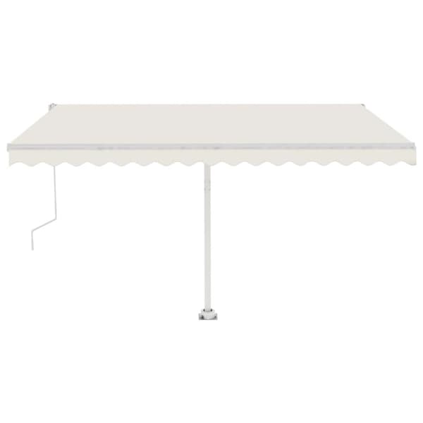 Fristående markis automatisk 450x350 cm gräddvit