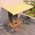 Miniatyrbild 1 av 2: Markis automatiskt infällbar 600x350 cm gul och vit