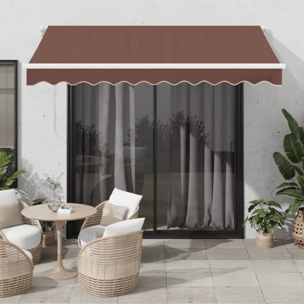 Markis automatiskt infällbar brun 300x250 cm