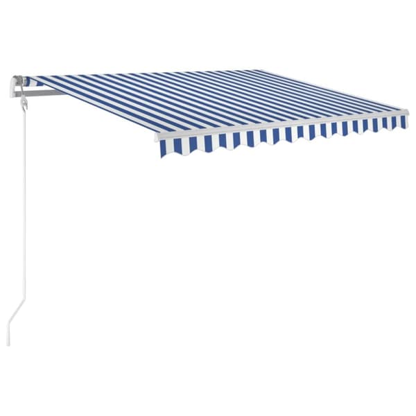 Automatisk markis 300x250 cm blå och vit