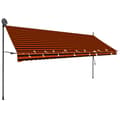 Miniatyrbild 2 av 2: Markis manuellt infällbar med LED 400 cm orange och brun