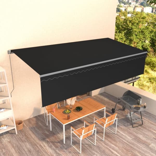 Manuell markis med rullgardin 6x3m antracit