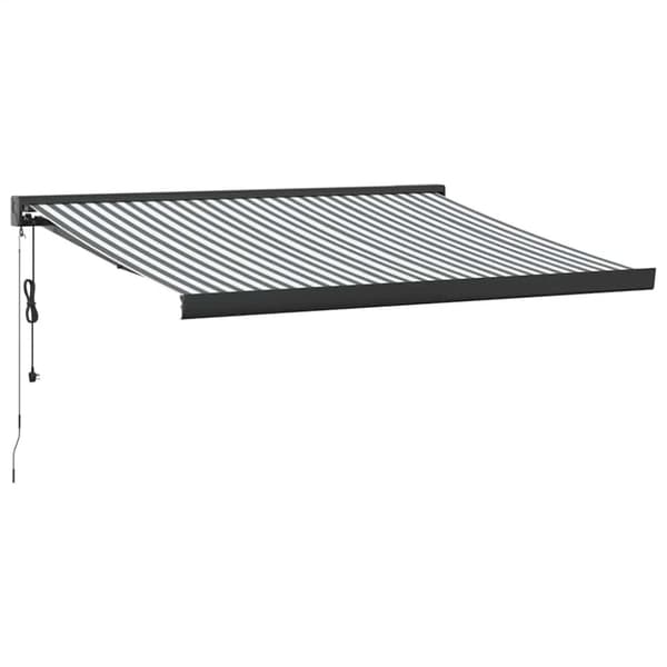 Markis infällbar antracit och vit 3x2,5 m tyg&aluminium