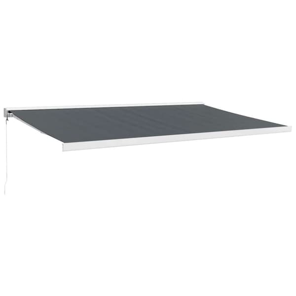 Markis infällbar antracit 5x3 m tyg&aluminium