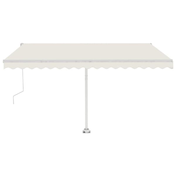 Automatisk markis fristående 400x350 cm gräddvit