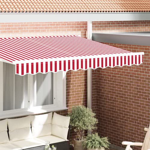 Markis Valance för 2.5 m Ram Röd och Vit 2.3x0.2 m