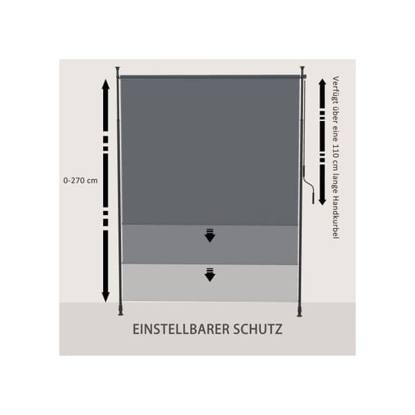 Outsunny butik vertikal 200 x 292 cm, grå aluminium, för terrasser och balkonger