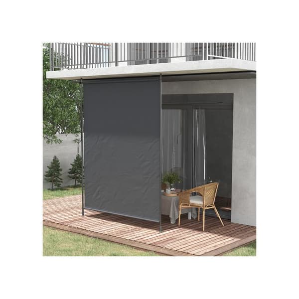 Outsunny butik vertikal 200 x 292 cm, grå aluminium, för terrasser och balkonger