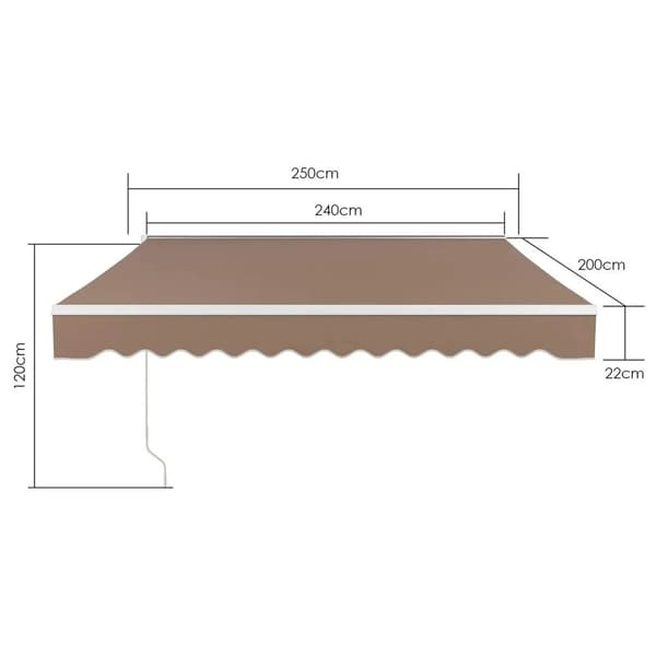Retractable Markise, UV Beskyttelse, Holdbar Aluminiumramme,2,5 x 2M