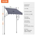 Miniatyrbillede 2 af 2: Retractable Patio Awning, UV80+ Solbeskyttelse, Manuel Krankhåndtag,59x47 tommer