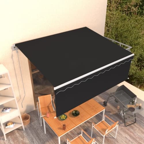 Automatisk markis med rullgardin 4x3m antracit